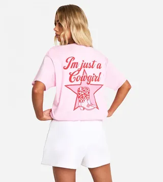 Slogan Printed Oversized T-Shirt