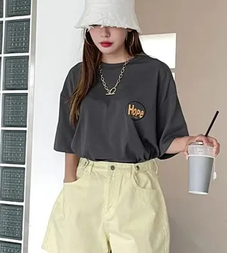 Printed Short Sleeves Oversized T-Shirt