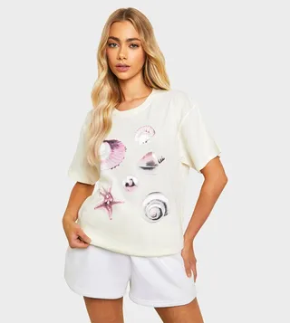 Shell Print Oversized T-Shirt