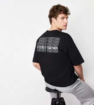 Back Printed Short Sleeves Oversized T-Shirt