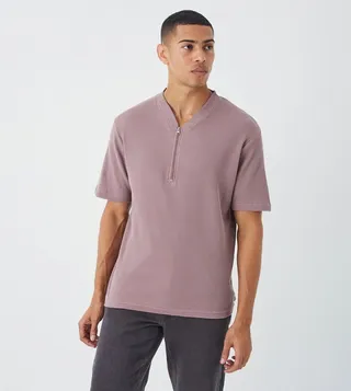 Waffle Textured Short Sleeves T-Shirt