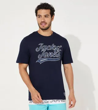 JORTREVOR UPSCALE Printed Crew Neck T-Shirt