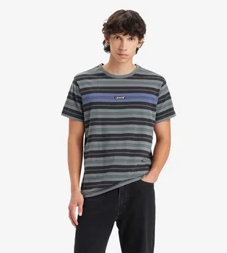 Striped Baby Tab Short Sleeves T-Shirt