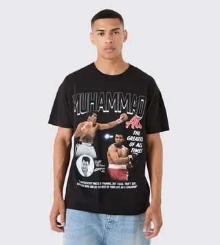 Muhammad Ali Print Oversized T-Shirt