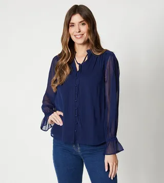 Tie Neck Boho Shirt