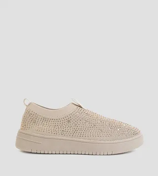 Embellished Slip-On Sock Shoes