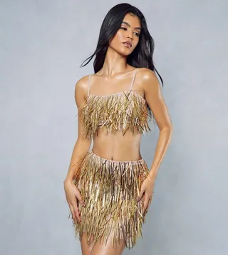 Premium Embellished Tassel Bandeau Top