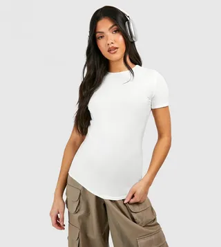 Solid Crew Neck Maternity T-Shirt