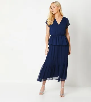 Petite Short Sleeves Wrap Top