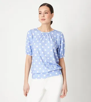 Printed Puff Sleeves Top