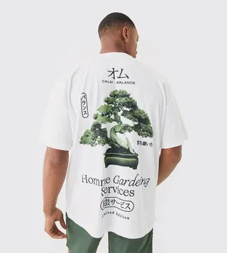 Homme Gardening Print Oversized T-Shirt