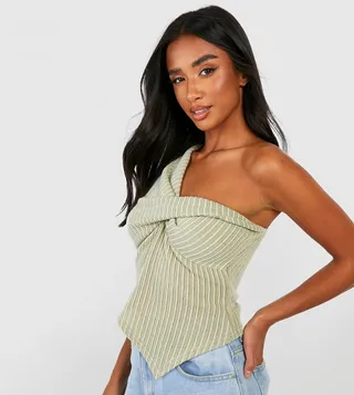Twist Front Asymmetric Hem Top