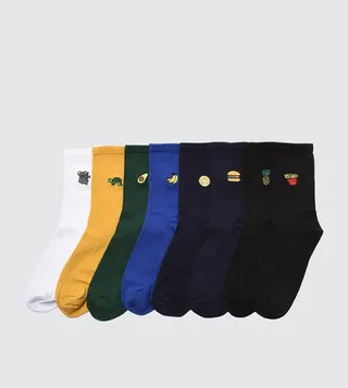Solid Crew Socks With Plain Design Pack of 8