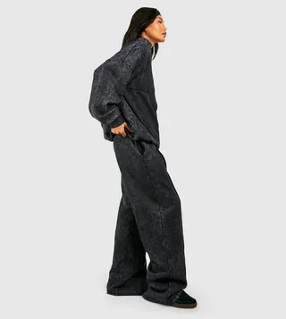 Washed Seam Detail Straight Leg Joggers