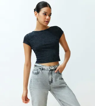 Washed Effect Crop Top
