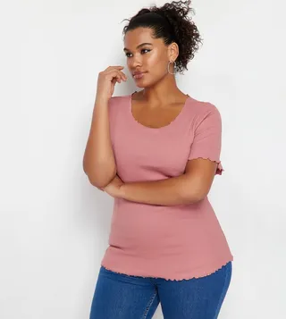 Ribbed Short Sleeves Top