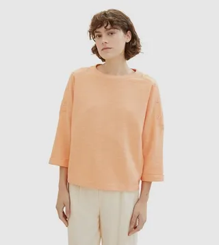 Button Detail 3/4 Sleeves Top