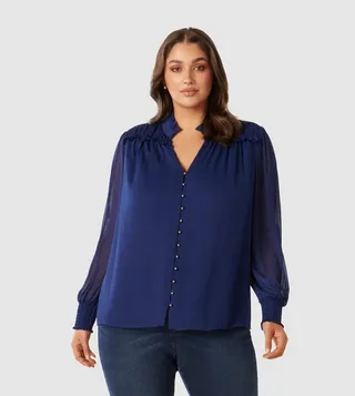 ANASTASIA Curve Long Sleeves Frill Top