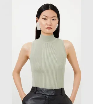 Viscose Blend Dry Handle Ribbed Funnel Top