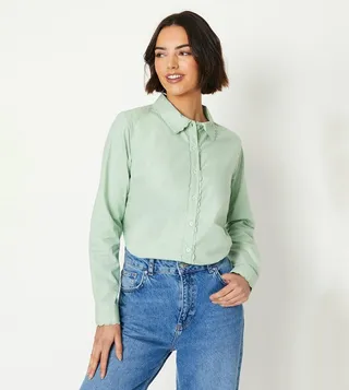 Scallop Edge Poplin Shirt
