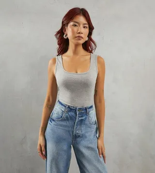 Plain Jersey Scoop Neck Tank Top