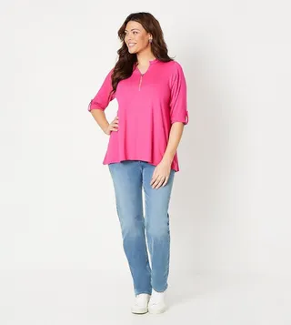 Curve Half Zip Asymmetric Top