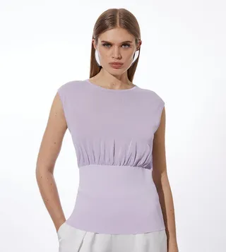 Summer Ribbed Crepe Knitted Top