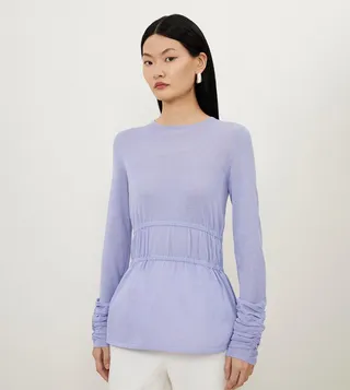 Viscose Blend Lightweight Knitted Peplum Top