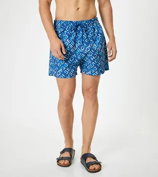 Printed Drawstring Waist Swim Shorts