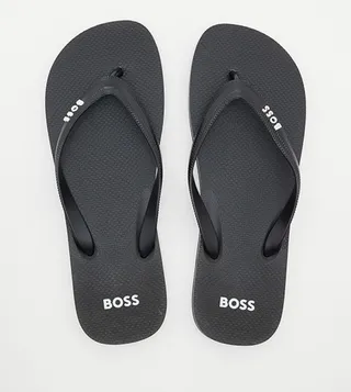 Logo Printed Thong Strap Flip-Flops