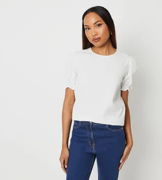 Textured Frill Cuff Top