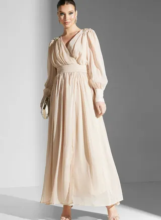 Surplice Neck Detail Dress