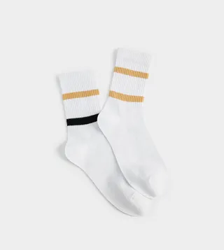 Pack of 2 Strip Detail Crew Socks