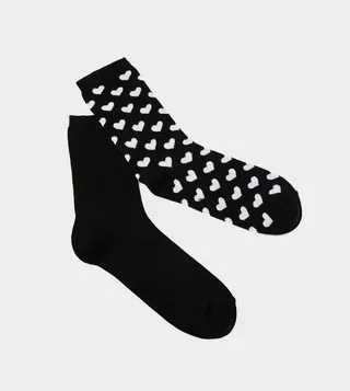 Pack of 2 Heart Patterned Socks