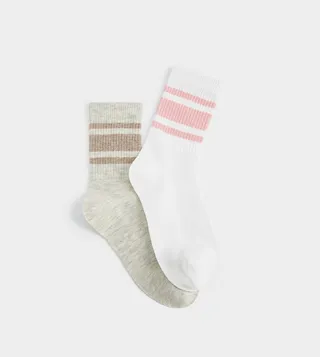 Pack of 2 Strip Detail College Socks