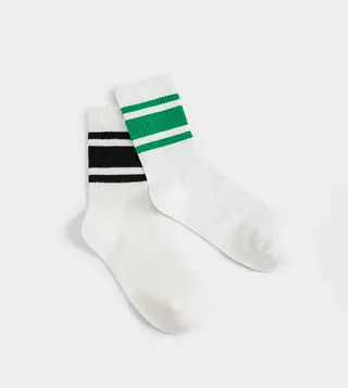Pack of 2 Strip Detail College Socks
