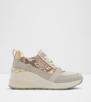 CAROTERIEL Snakeskin Detail Lace-Up Sneakers
