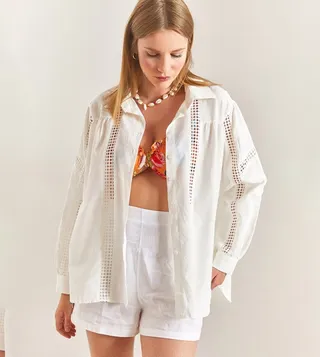 Openwork Linen Shirt