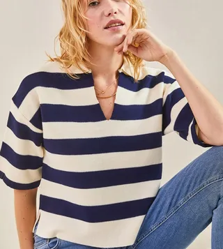 Striped Oversized Sweater Top
