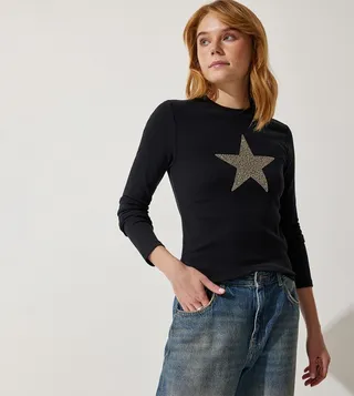 Embellished Long Sleeves Top