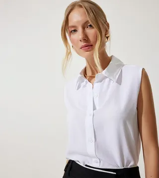Solid Sleeveless Shirt