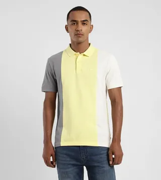 Color Block Short Sleeves Polo T-Shirt