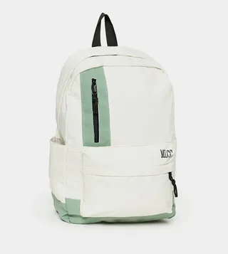 Slogan Print Zip Detail Backpack