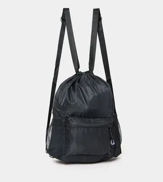 Textured Mesh Detail Backpack with Drawcord Closure