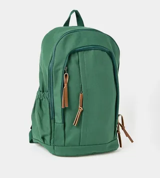 Solid Backpack with Zip Closure