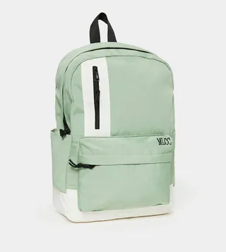 Slogan Print Zip Detail Backpack