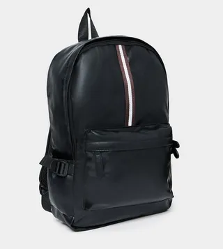 Contrast Strap Faux Leather Backpack