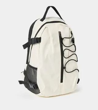 Mesh Pocket Backpack with Buckle Detail