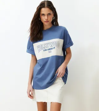 Printed Short Sleeves Oversized T-Shirt