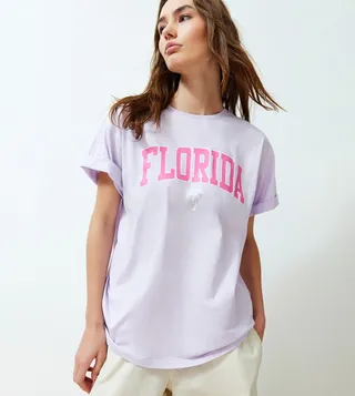 Printed Short Sleeves Oversized T-Shirt